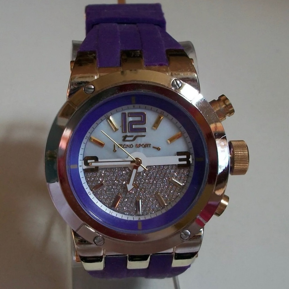 Men’s Purple/Gold/Silver Finish Fashion Dressy/Casual Fun Watch